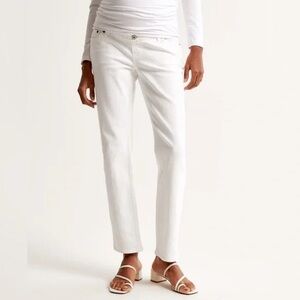 Abercrombie & Fitch‎ Ankle Straight Maternity Jean White 27/4 Short Minimalist